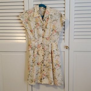 Vintage button-up floral dress